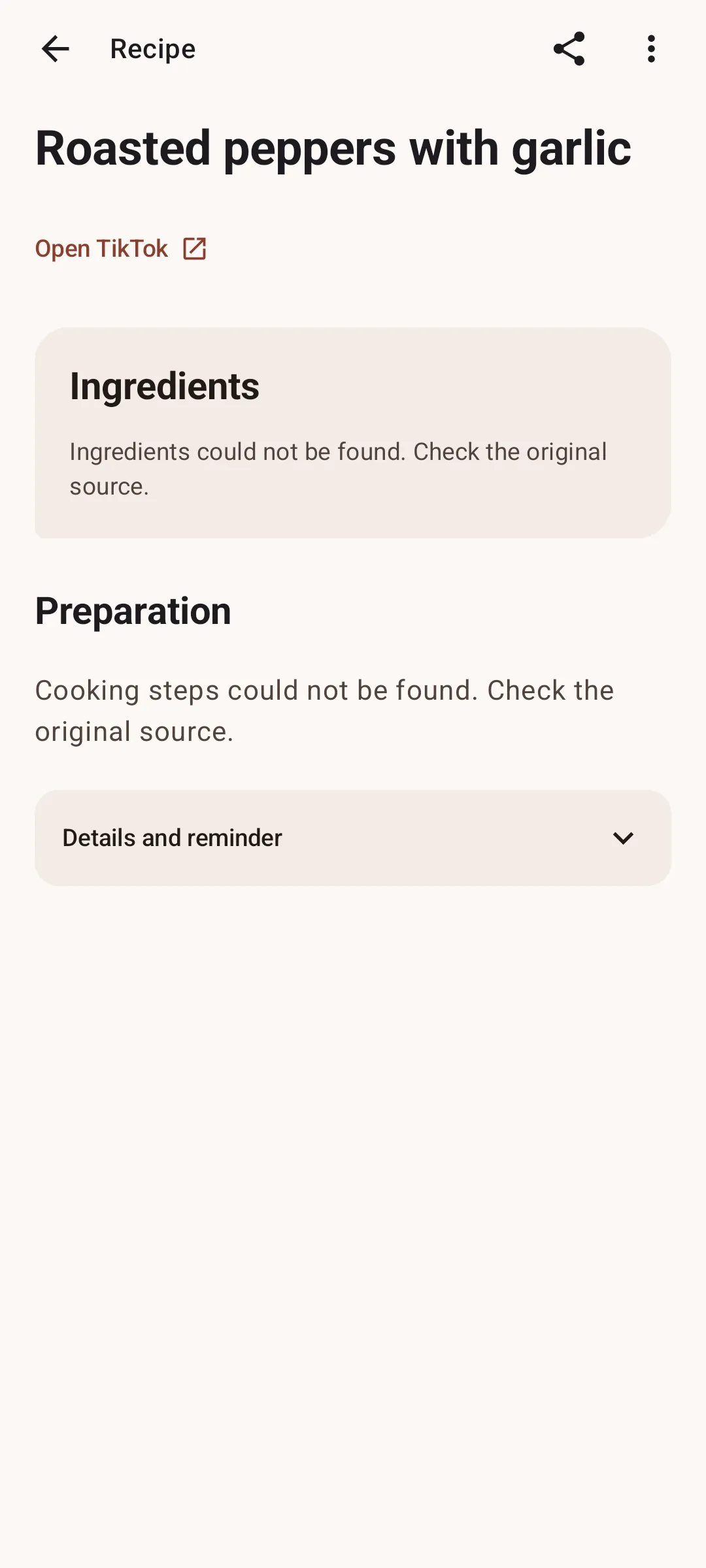 Empty Potom recipe card in English
