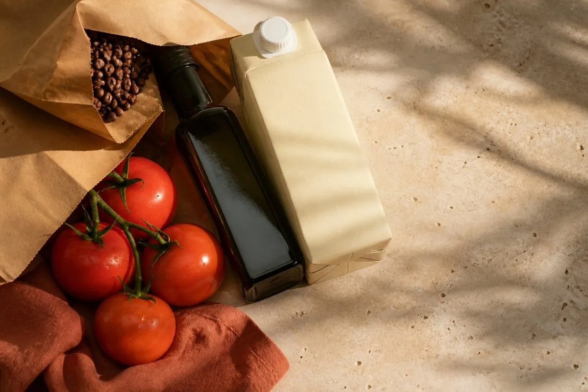 Products from a review: coffee, olive oil and oat drink